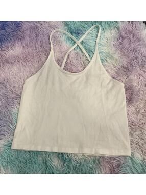 American Eagle White Cropped Tank
